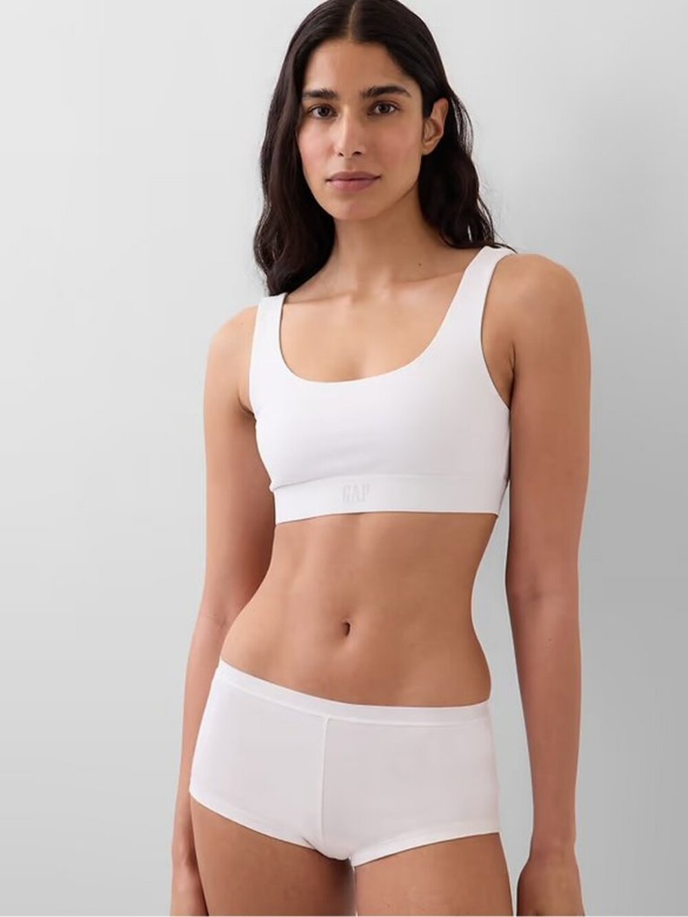 GAP Cotton Rib Bralette L White Wirefree NWT